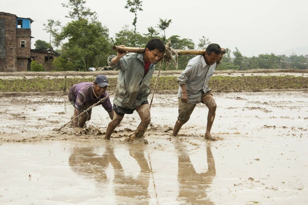 human efforts, men at work, mud